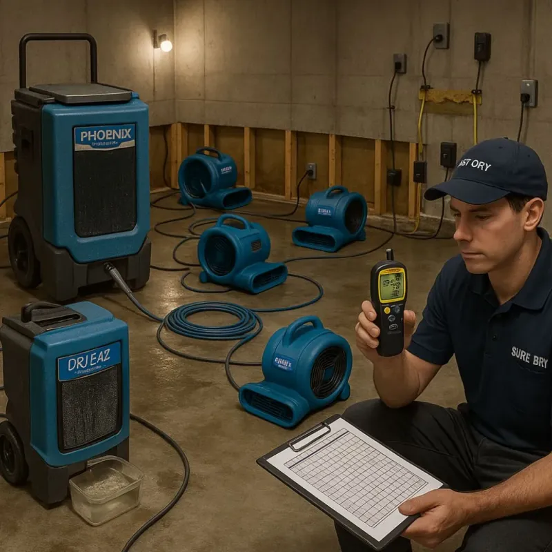 Structural Drying and Dehumidification process in Dade County, GA